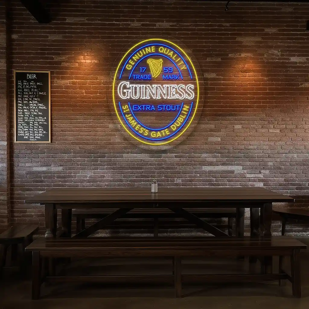 vibrant neon guinness sign perfect for pub and bar decor high quality vibrant neon guinness sign perfect for pub and bar decor high quality