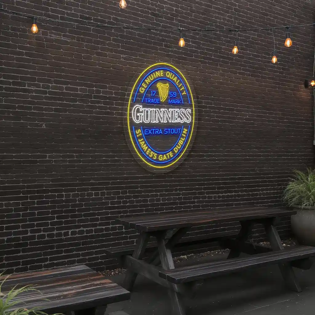 vibrant neon guinness sign perfect for pub and bar decor premium grade vibrant neon guinness sign perfect for pub and bar decor premium grade