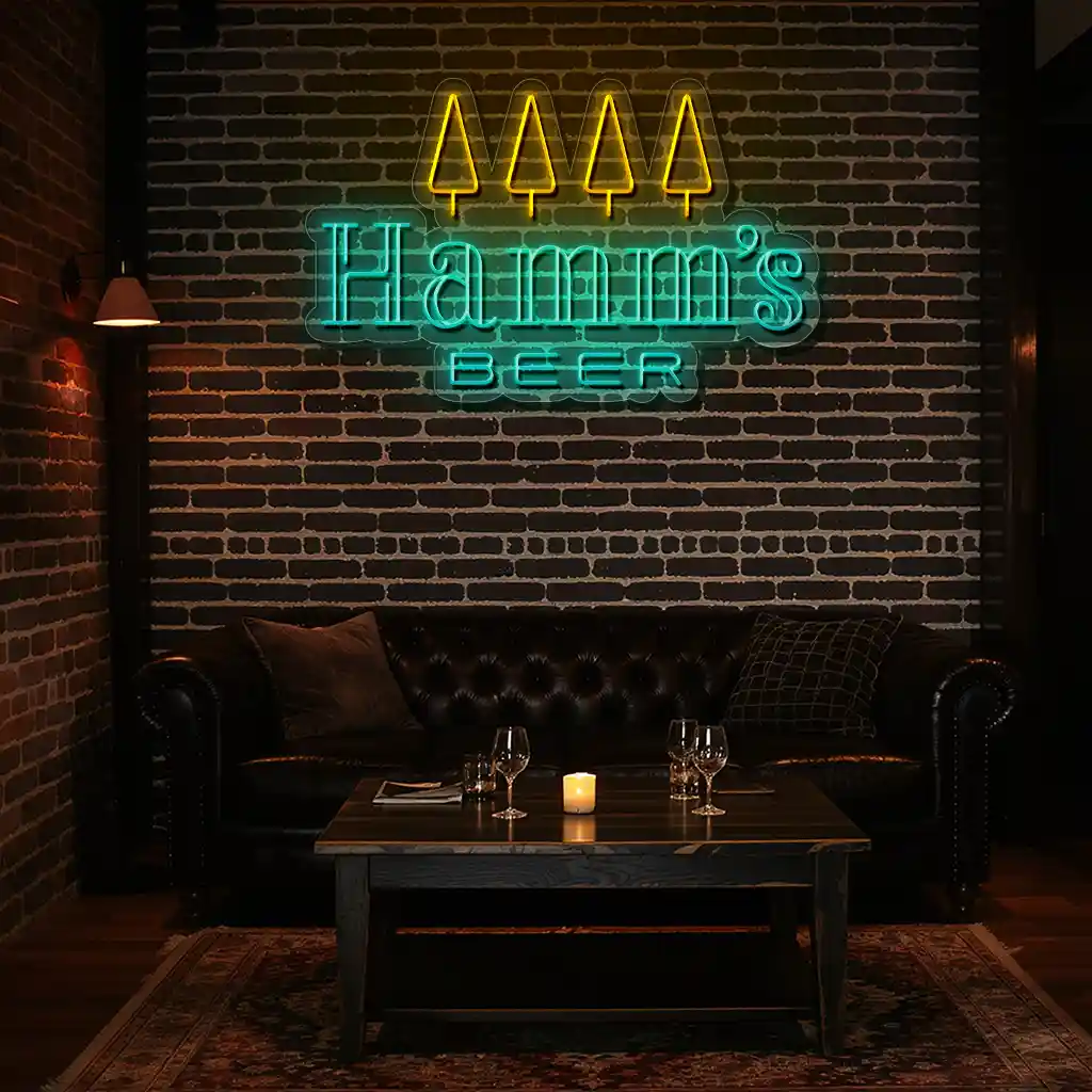 vibrant neon hamms beer sign with tree design for your space new arrival vibrant neon hamms beer sign with tree design for your space new arrival
