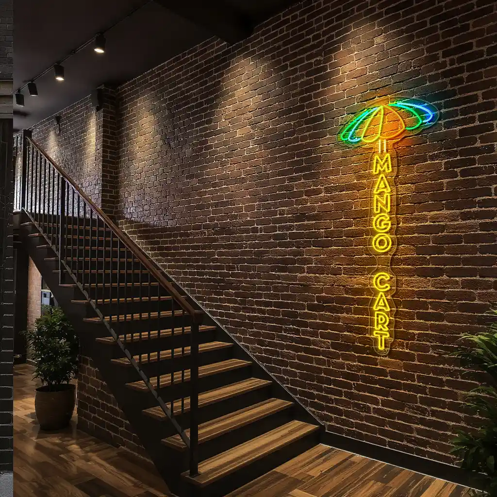 vibrant neon mango cart sign eye catching outdoor decor premium grade vibrant neon mango cart sign eye catching outdoor decor premium grade