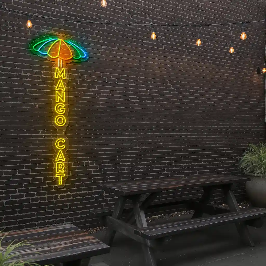 vibrant neon mango cart sign eye catching outdoor decor trendy vibrant neon mango cart sign eye catching outdoor decor trendy