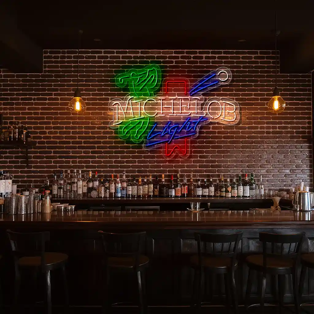 vibrant neon michelob light sign perfect for home bar decor fashion forward vibrant neon michelob light sign perfect for home bar decor fashion forward