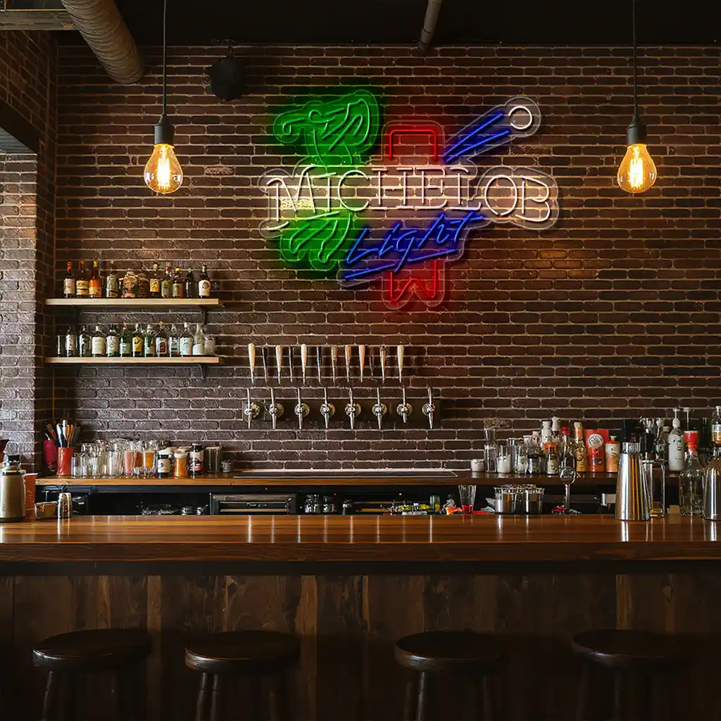 vibrant neon michelob light sign perfect for home bar decor high quality vibrant neon michelob light sign perfect for home bar decor high quality