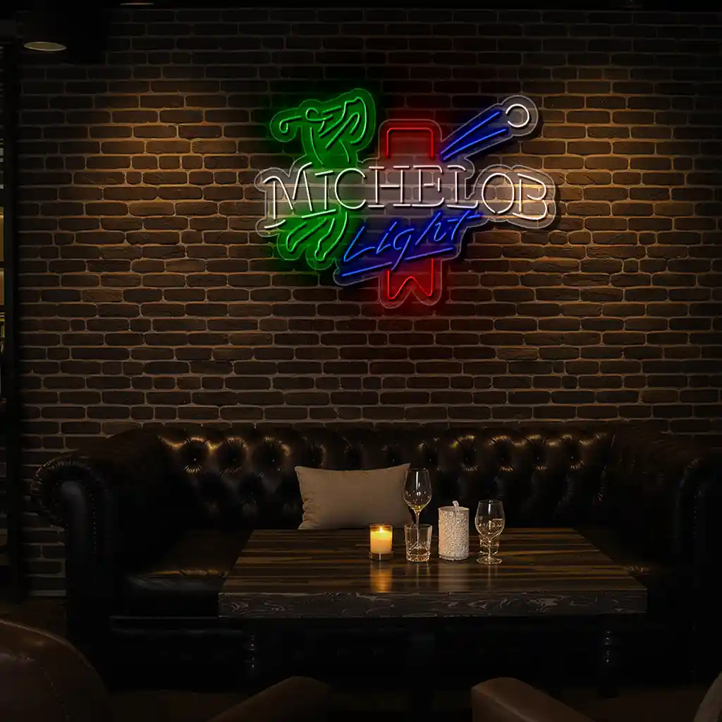 vibrant neon michelob light sign perfect for home bar decor premium grade vibrant neon michelob light sign perfect for home bar decor premium grade
