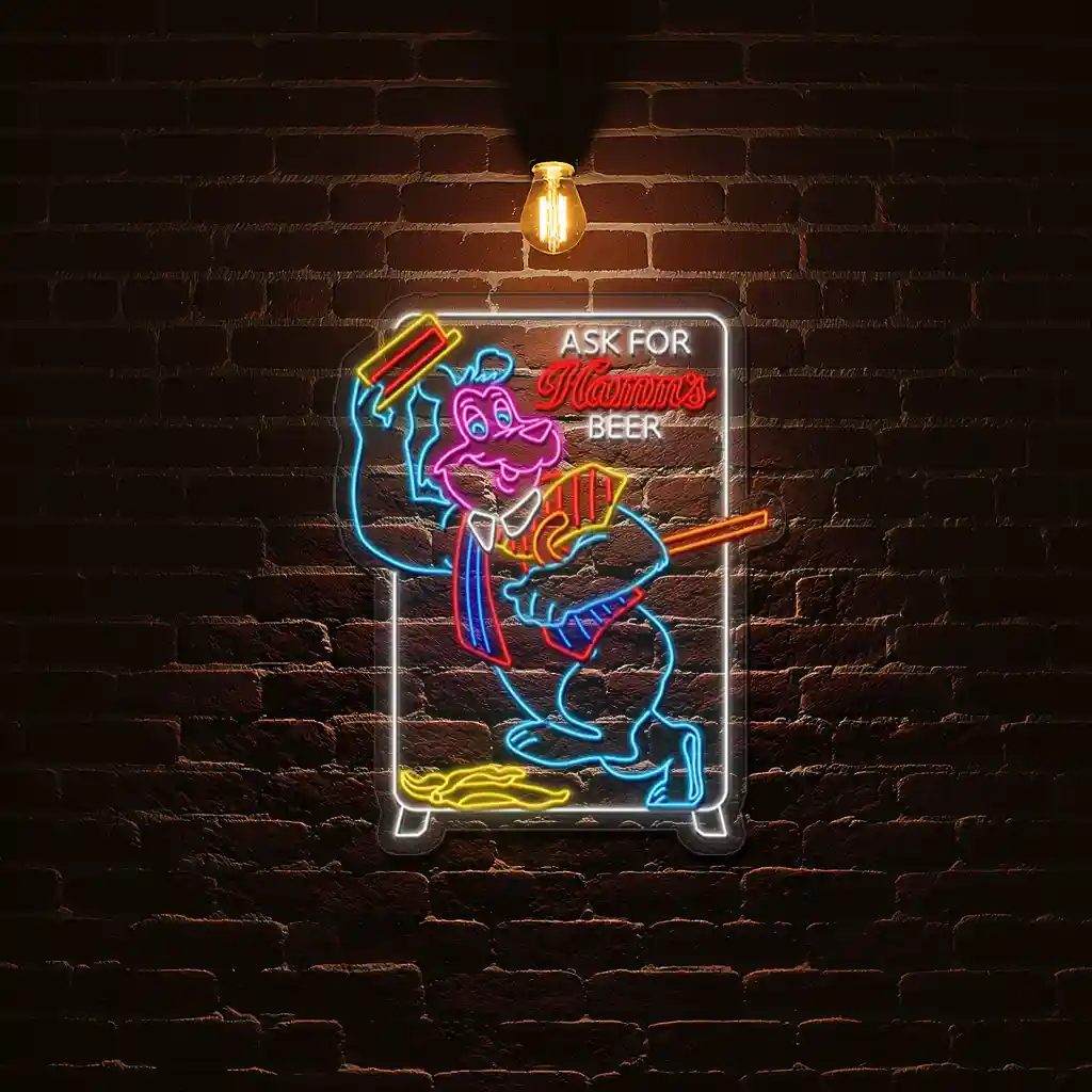 vibrant neon sign design for hamms beer retro aesthetic charm best selling vibrant neon sign design for hamms beer retro aesthetic charm best selling