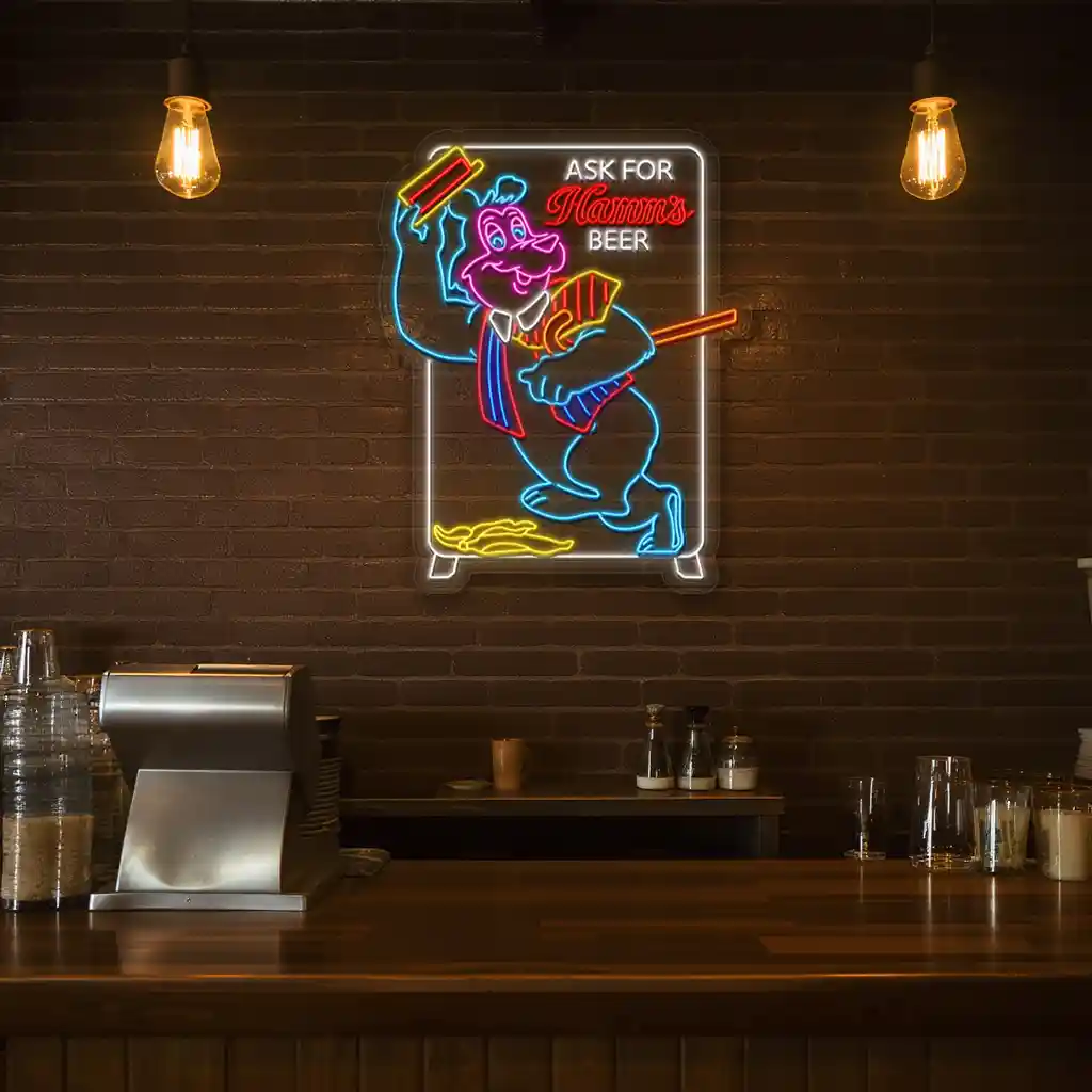 vibrant neon sign design for hamms beer retro aesthetic charm fashion forward vibrant neon sign design for hamms beer retro aesthetic charm fashion forward