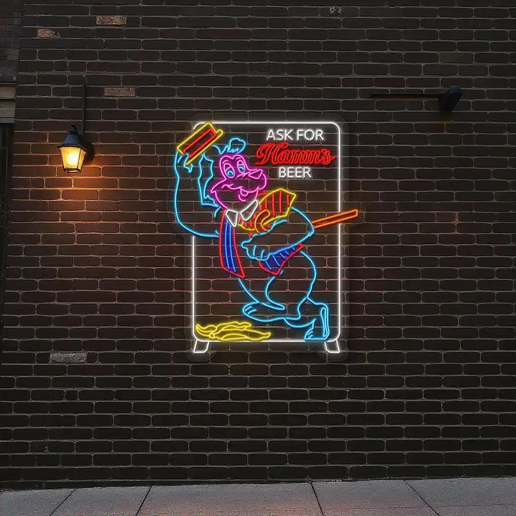 vibrant neon sign design for hamms beer retro aesthetic charm new arrival vibrant neon sign design for hamms beer retro aesthetic charm new arrival