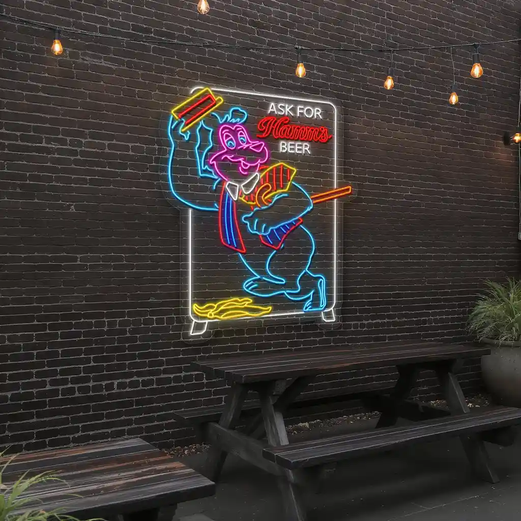 vibrant neon sign design for hamms beer retro aesthetic charm premium grade vibrant neon sign design for hamms beer retro aesthetic charm premium grade