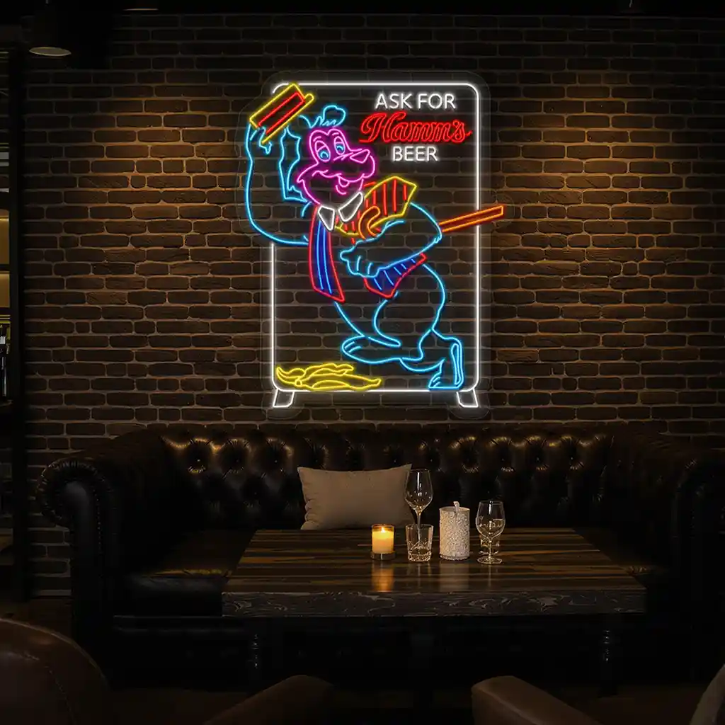 vibrant neon sign design for hamms beer retro aesthetic charm trendy vibrant neon sign design for hamms beer retro aesthetic charm trendy