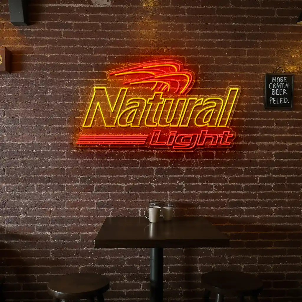 vibrant neon sign design for natural light beer enthusiasts high quality vibrant neon sign design for natural light beer enthusiasts high quality