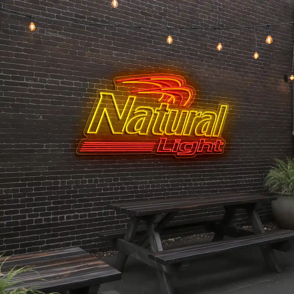 vibrant neon sign design for natural light beer enthusiasts premium grade vibrant neon sign design for natural light beer enthusiasts premium grade