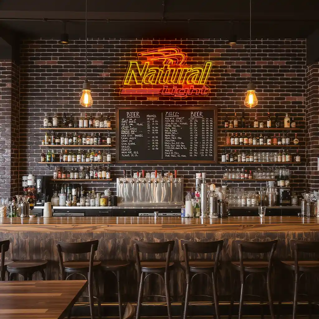 vibrant neon sign design for natural light beer enthusiasts trendy vibrant neon sign design for natural light beer enthusiasts trendy