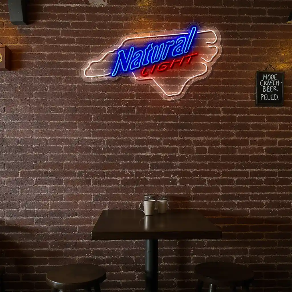 vibrant neon sign design inspired by north carolinas shape trendy vibrant neon sign design inspired by north carolinas shape trendy