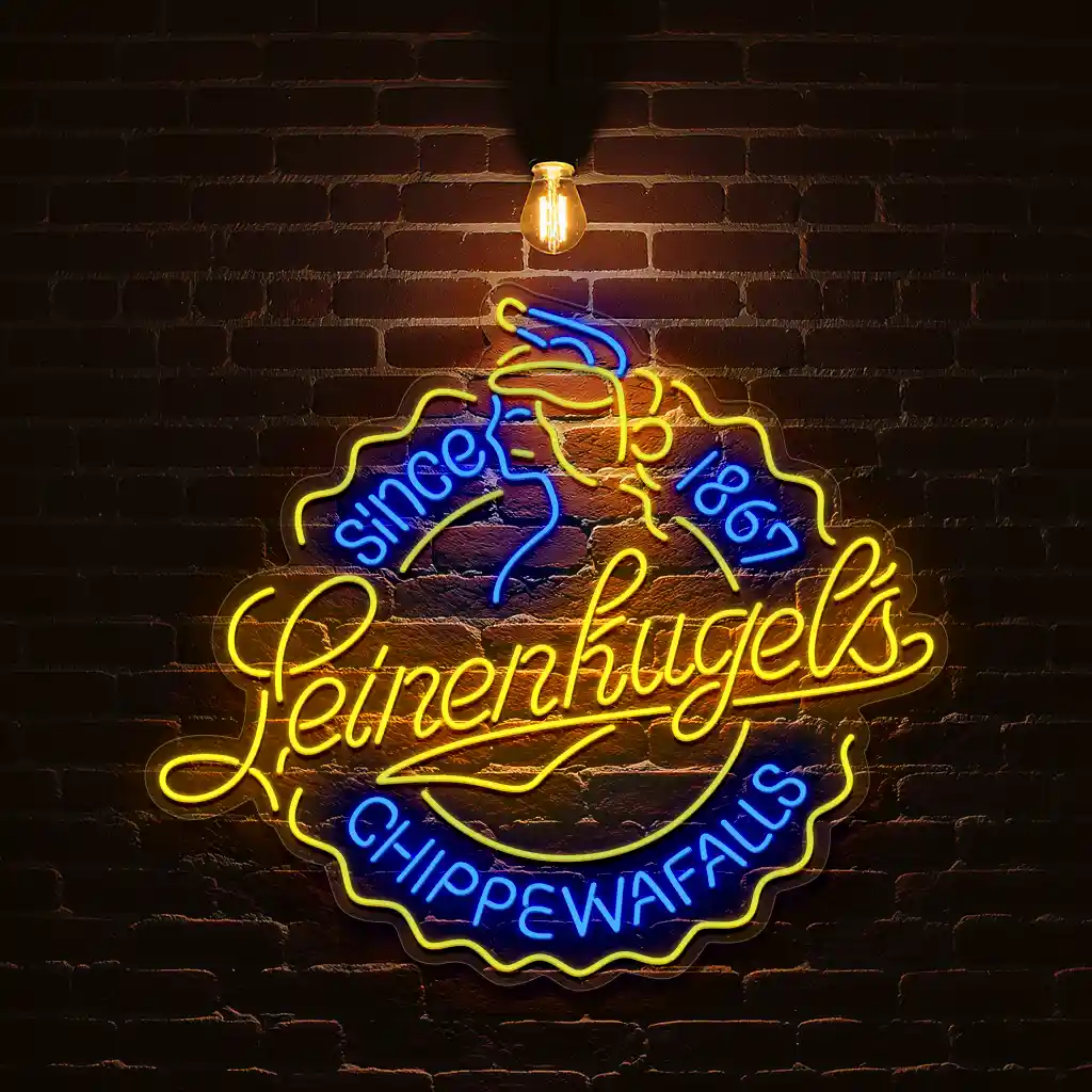 vibrant neon sign design leinenkugels historic chippewa falls best selling vibrant neon sign design leinenkugels historic chippewa falls best selling