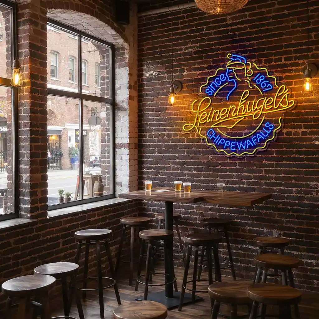 vibrant neon sign design leinenkugels historic chippewa falls premium grade vibrant neon sign design leinenkugels historic chippewa falls premium grade