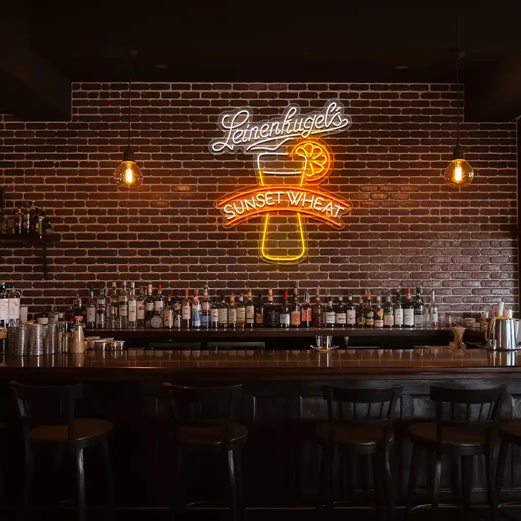 vibrant neon sign design leinenkugels sunset wheat style fashion forward vibrant neon sign design leinenkugels sunset wheat style fashion forward