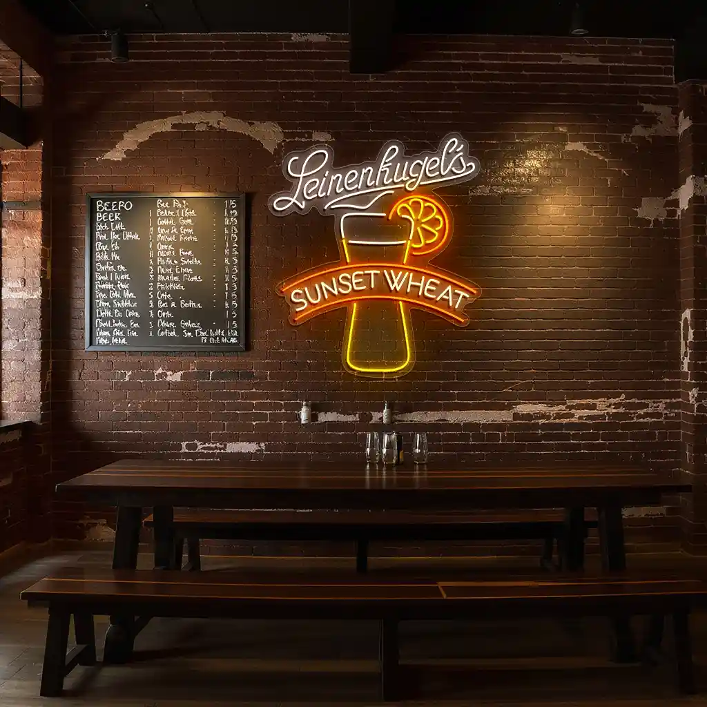 vibrant neon sign design leinenkugels sunset wheat style high quality vibrant neon sign design leinenkugels sunset wheat style high quality