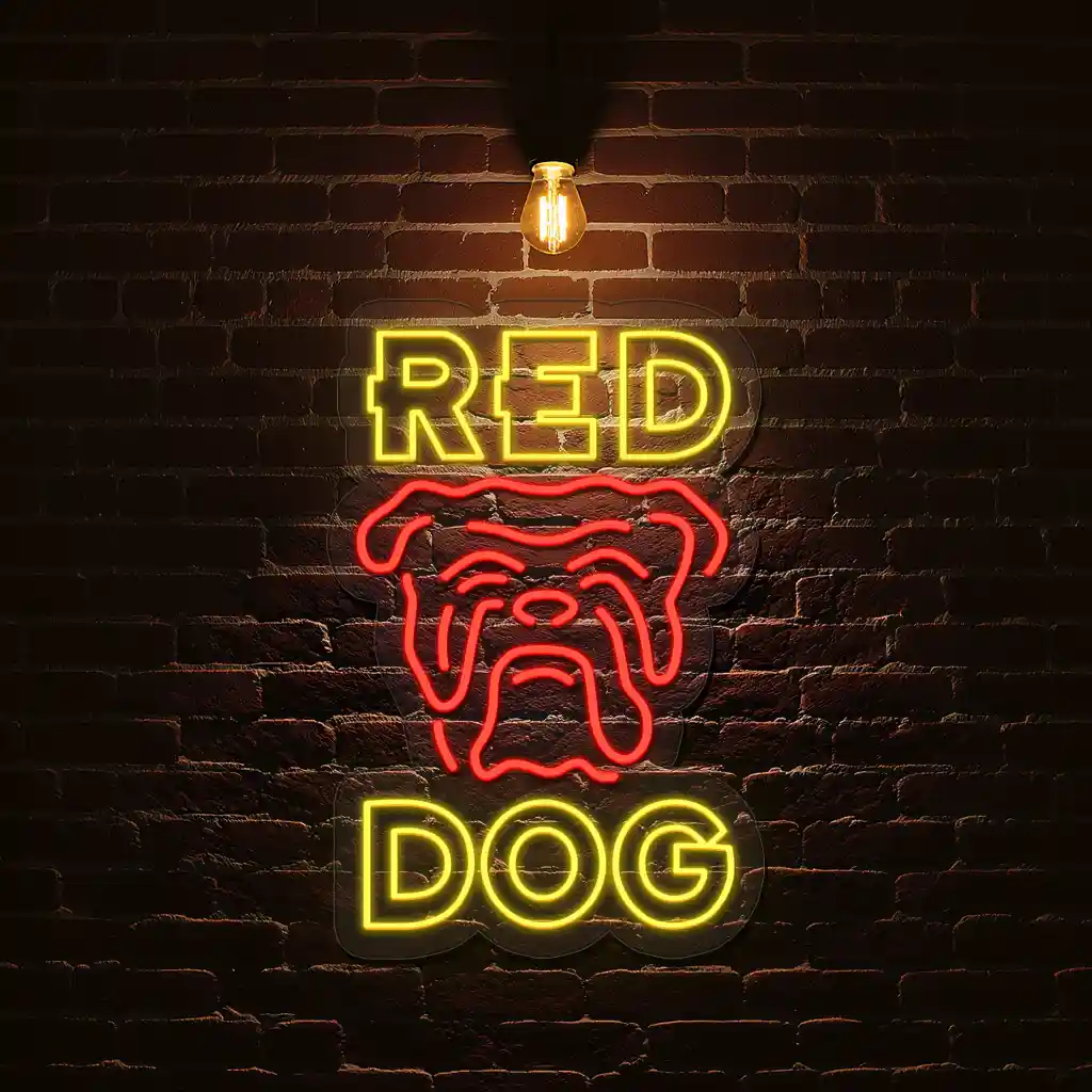 vibrant neon sign design red dog theme for any space 1 vibrant neon sign design red dog theme for any space 1