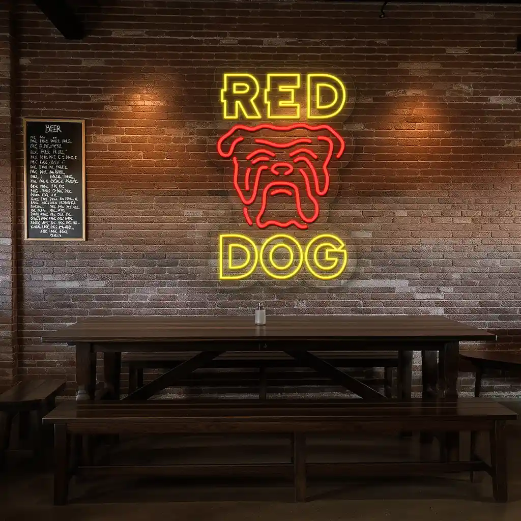 vibrant neon sign design red dog theme for any space 3 vibrant neon sign design red dog theme for any space 3