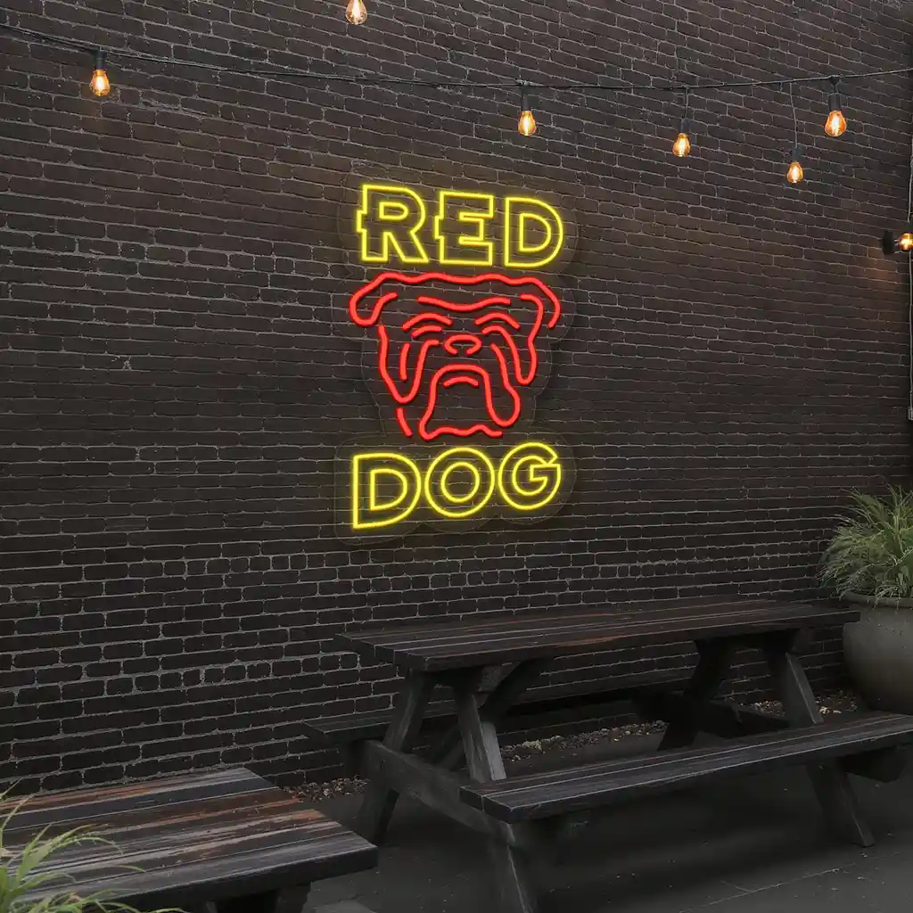 vibrant neon sign design red dog theme for any space 6 vibrant neon sign design red dog theme for any space 6