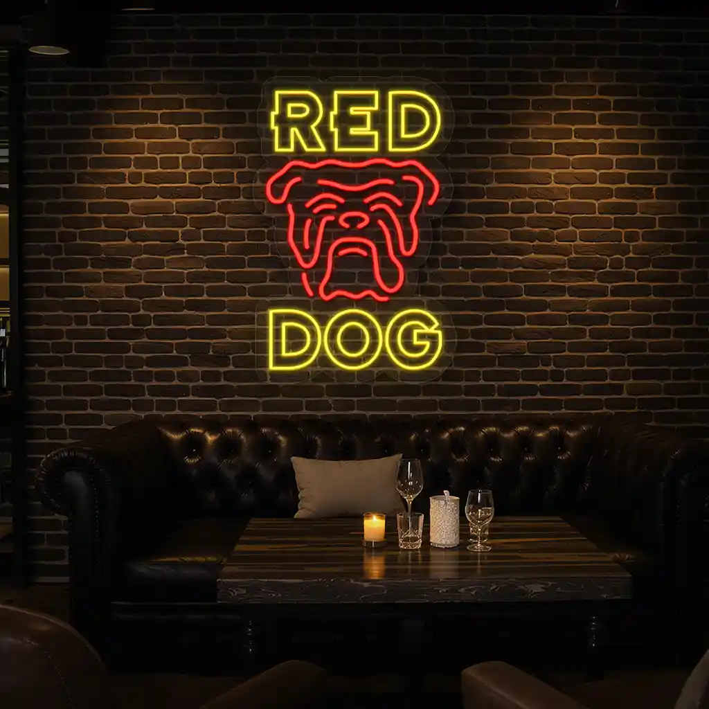vibrant neon sign design red dog theme for any space 7 vibrant neon sign design red dog theme for any space 7