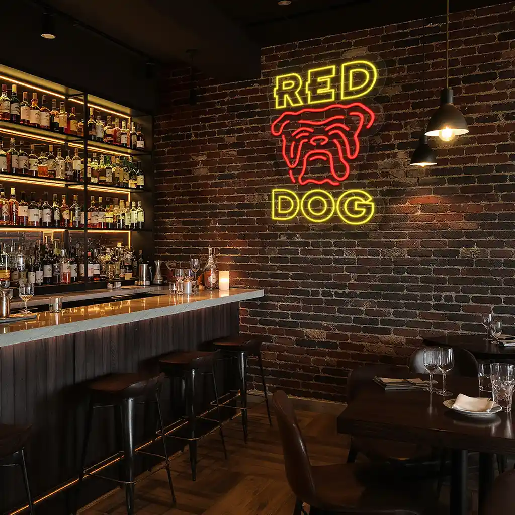 vibrant neon sign design red dog theme for any space 8 vibrant neon sign design red dog theme for any space 8