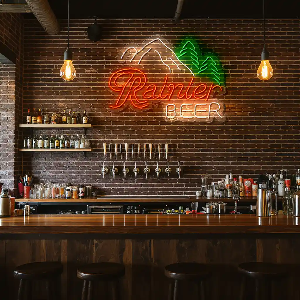 vibrant neon sign designs rainier beer and nature inspired art high quality vibrant neon sign designs rainier beer and nature inspired art high quality