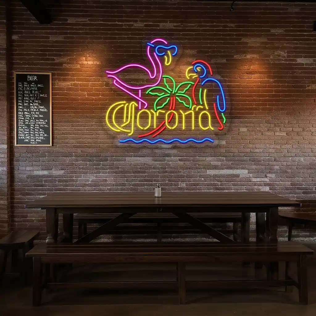 vibrant neon sign tropical flamingo and parrot design charm 3 vibrant neon sign tropical flamingo and parrot design charm 3