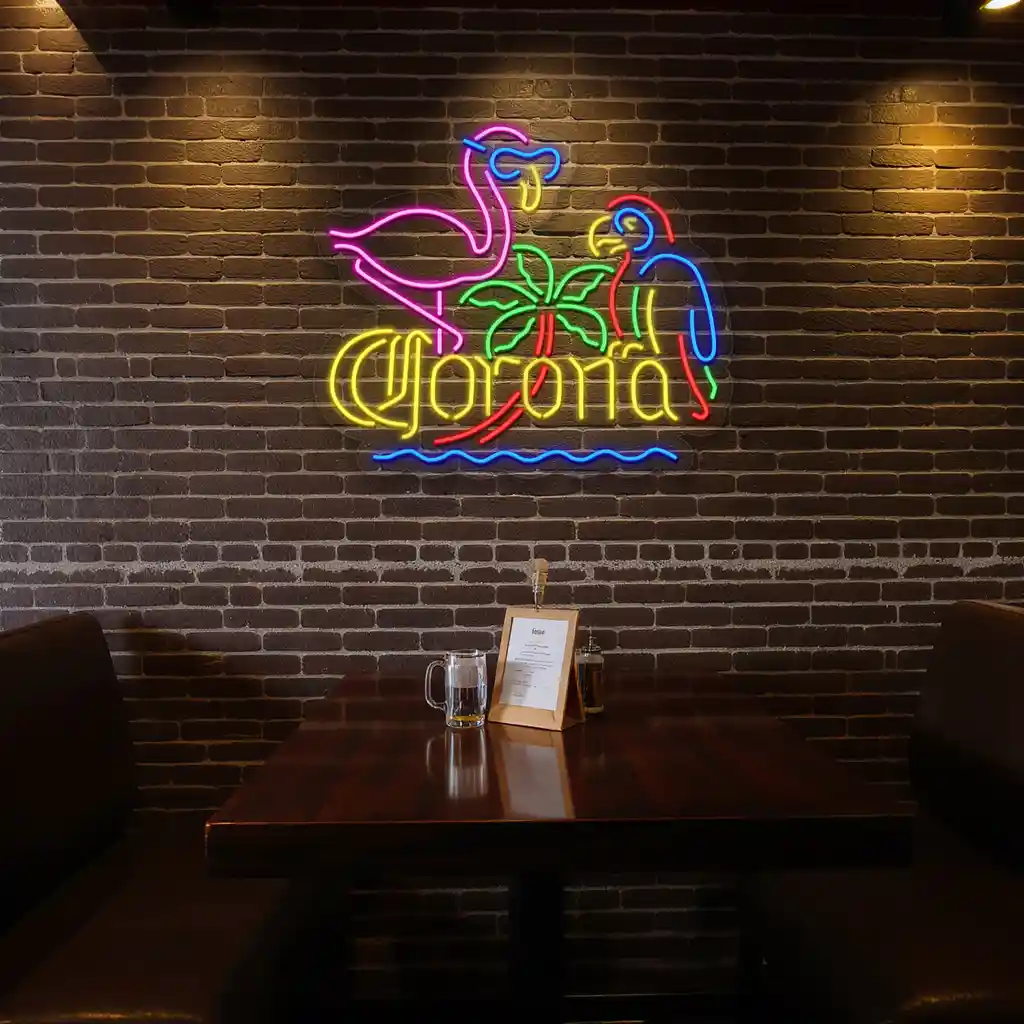 vibrant neon sign tropical flamingo and parrot design charm 4 vibrant neon sign tropical flamingo and parrot design charm 4