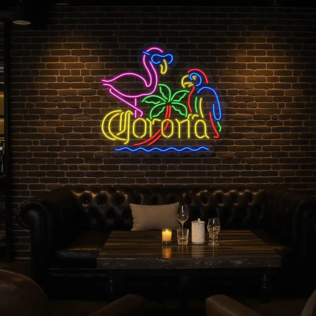 vibrant neon sign tropical flamingo and parrot design charm 7 vibrant neon sign tropical flamingo and parrot design charm 7