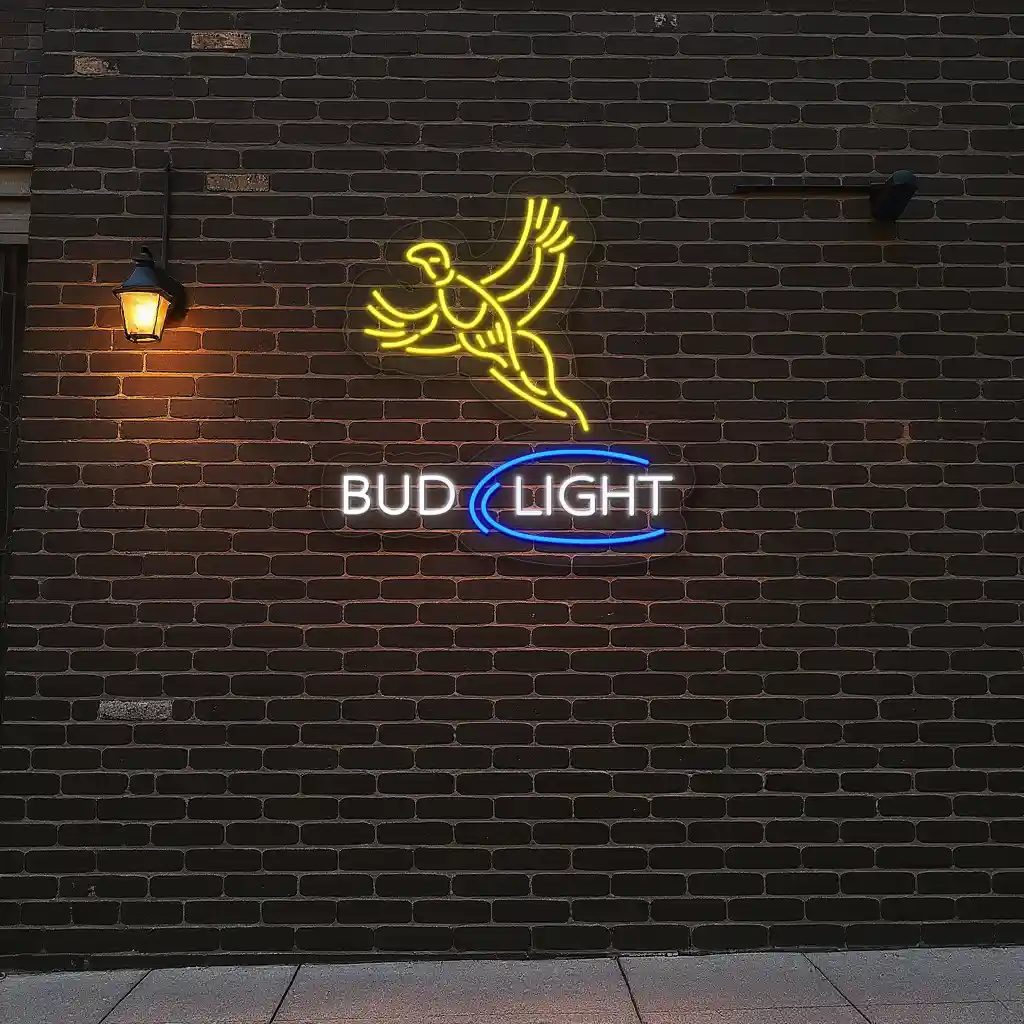 vibrant neon signs bud light with flying figure design 5 vibrant neon signs bud light with flying figure design 5
