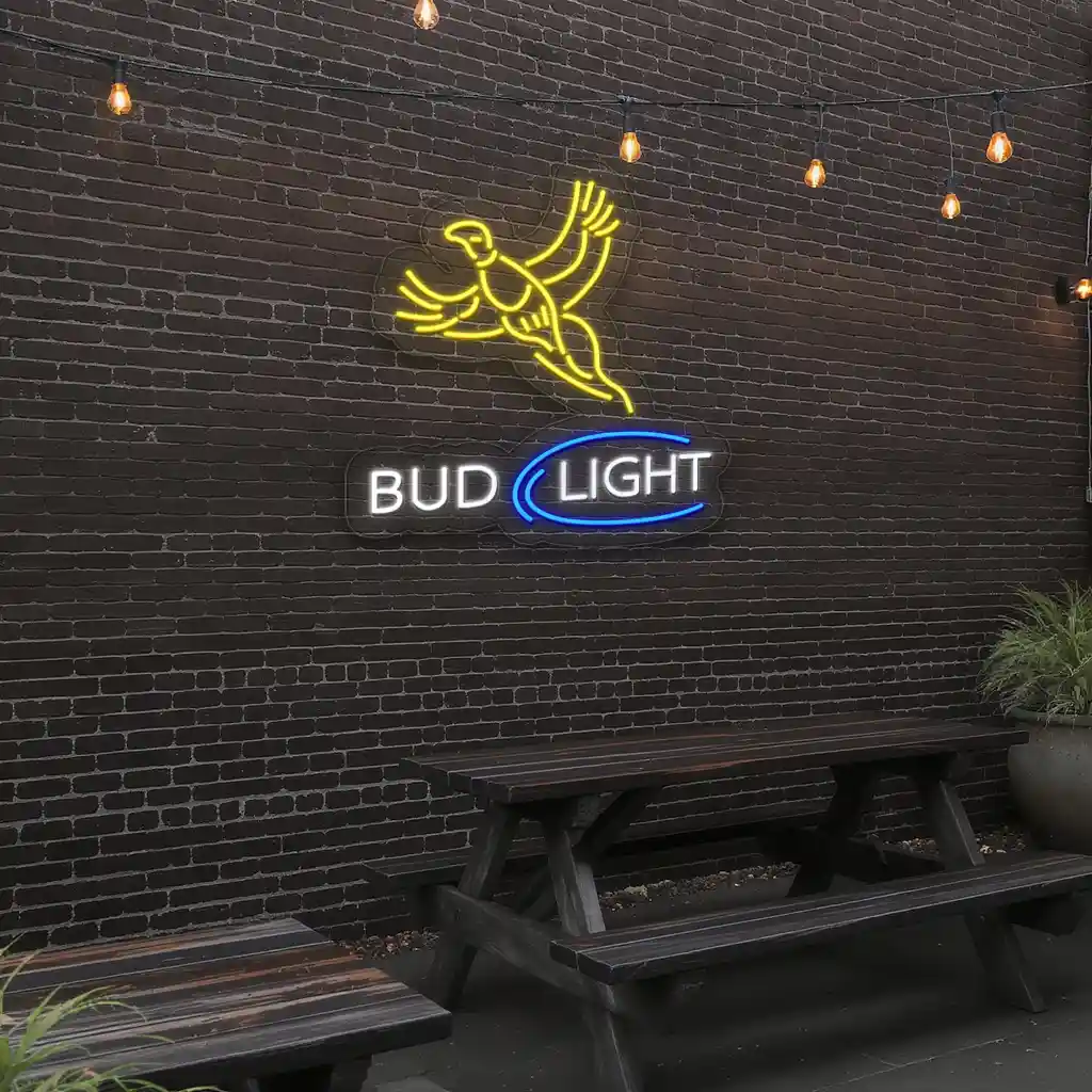 vibrant neon signs bud light with flying figure design 6 vibrant neon signs bud light with flying figure design 6