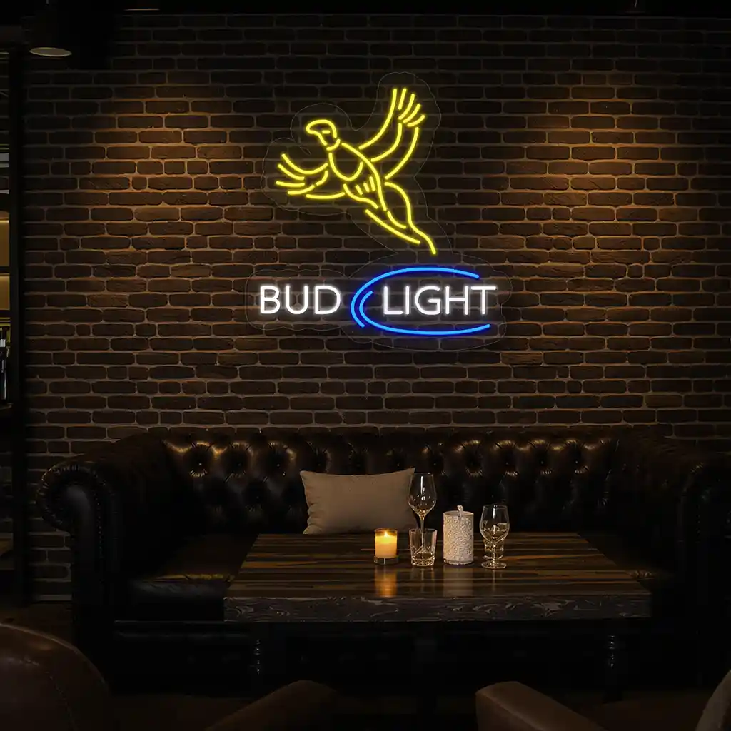 vibrant neon signs bud light with flying figure design 7 vibrant neon signs bud light with flying figure design 7