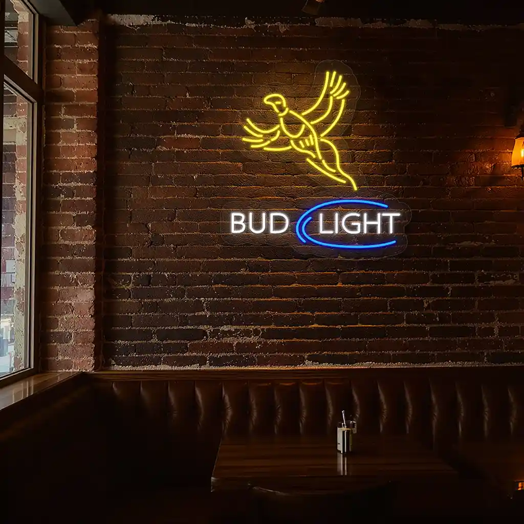 vibrant neon signs bud light with flying figure design 8 vibrant neon signs bud light with flying figure design 8