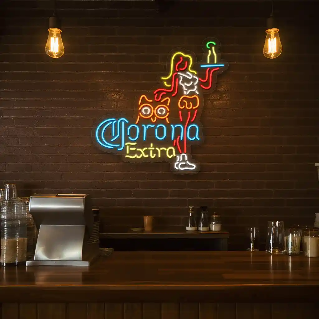 vibrant neon signs corona extra and owl bar art design 2 vibrant neon signs corona extra and owl bar art design 2