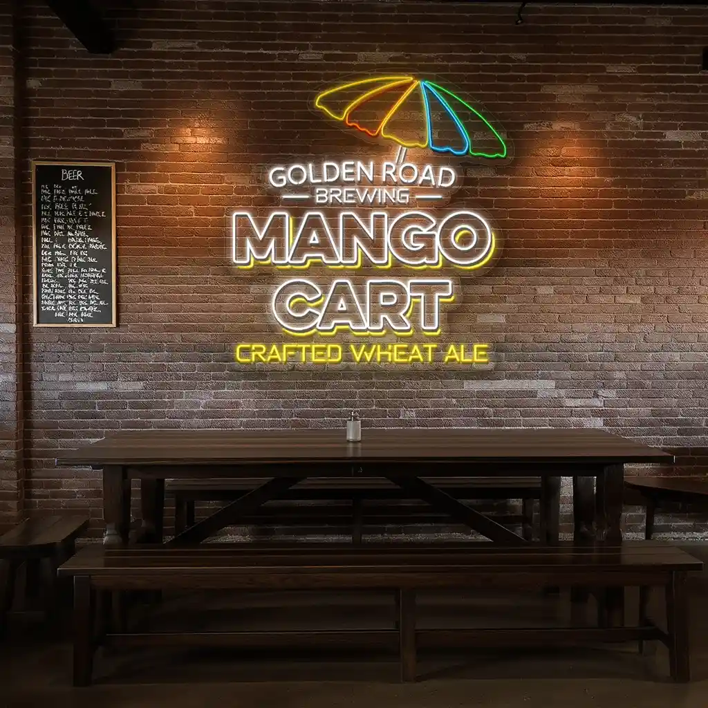 vibrant neon signs golden road brewing mango cart design high quality vibrant neon signs golden road brewing mango cart design high quality