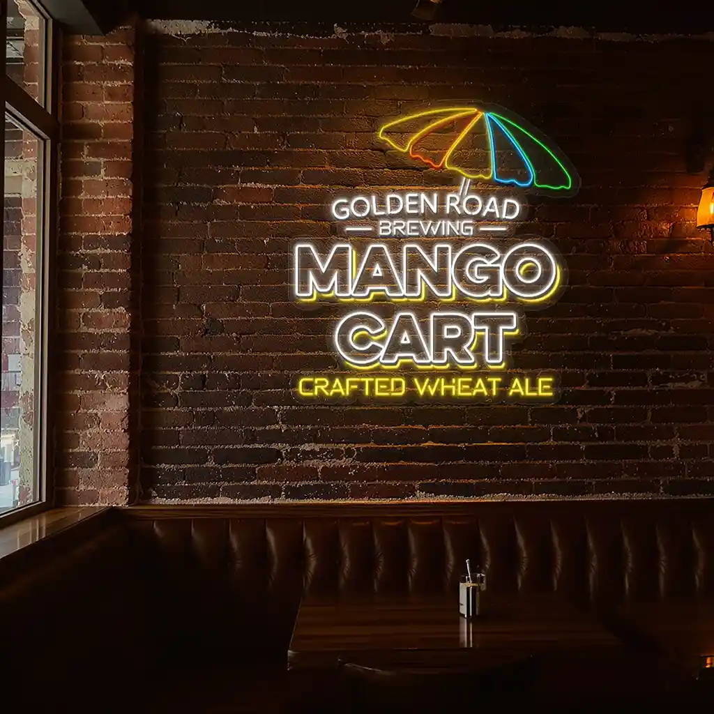 vibrant neon signs golden road brewing mango cart design trendy vibrant neon signs golden road brewing mango cart design trendy