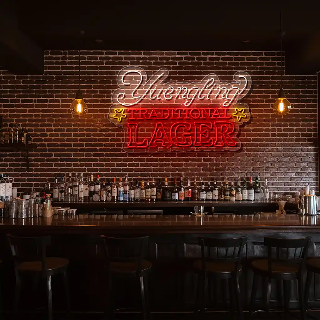 vibrant neon yuengling lager sign for your home bar decor fashion forward vibrant neon yuengling lager sign for your home bar decor fashion forward