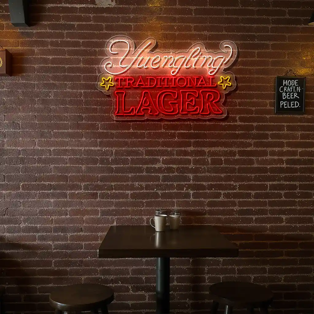 vibrant neon yuengling lager sign for your home bar decor trendy vibrant neon yuengling lager sign for your home bar decor trendy