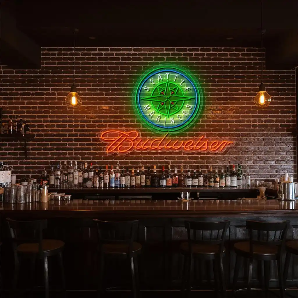 vibrant seattle mariners neon sign art for sports bar decoration fashion forward vibrant seattle mariners neon sign art for sports bar decoration fashion forward