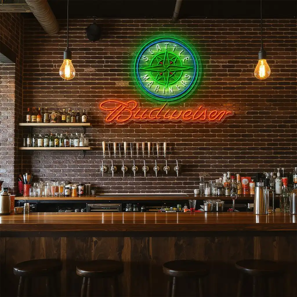 vibrant seattle mariners neon sign art for sports bar decoration high quality vibrant seattle mariners neon sign art for sports bar decoration high quality