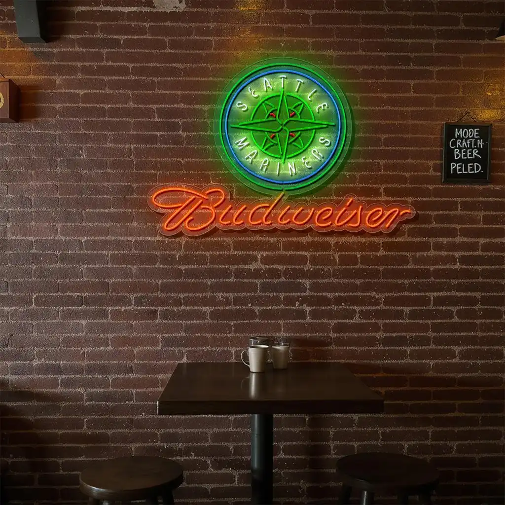 vibrant seattle mariners neon sign art for sports bar decoration trendy vibrant seattle mariners neon sign art for sports bar decoration trendy