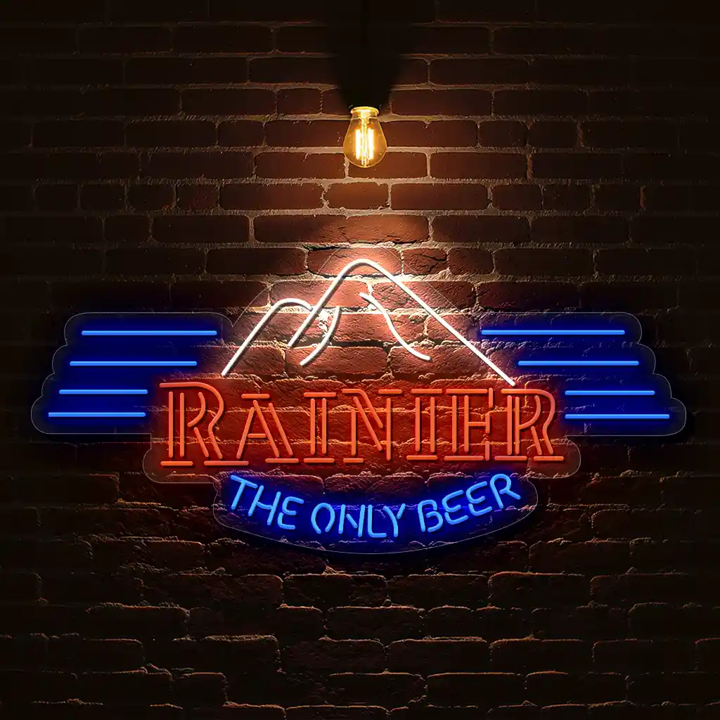 vintage neon beer sign with mountain design for bars 1 vintage neon beer sign with mountain design for bars 1