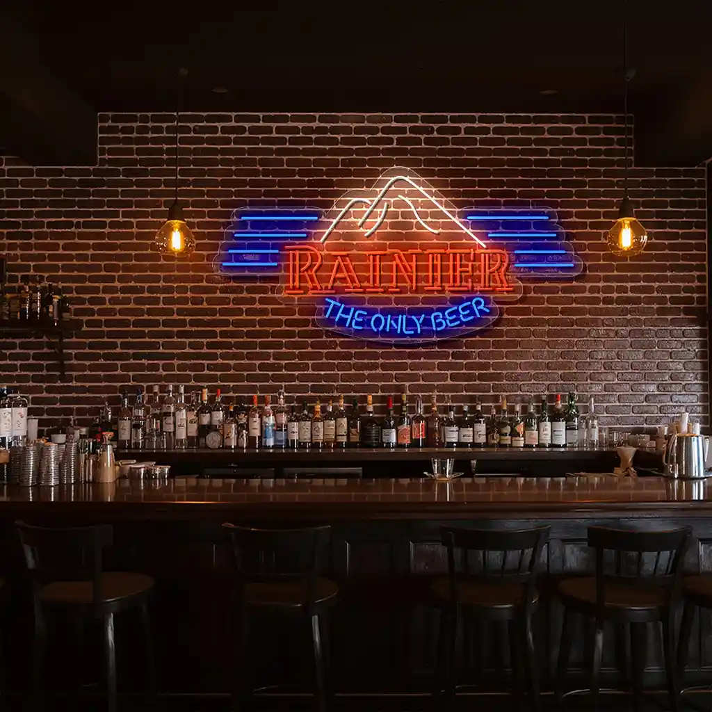 vintage neon beer sign with mountain design for bars 2 vintage neon beer sign with mountain design for bars 2