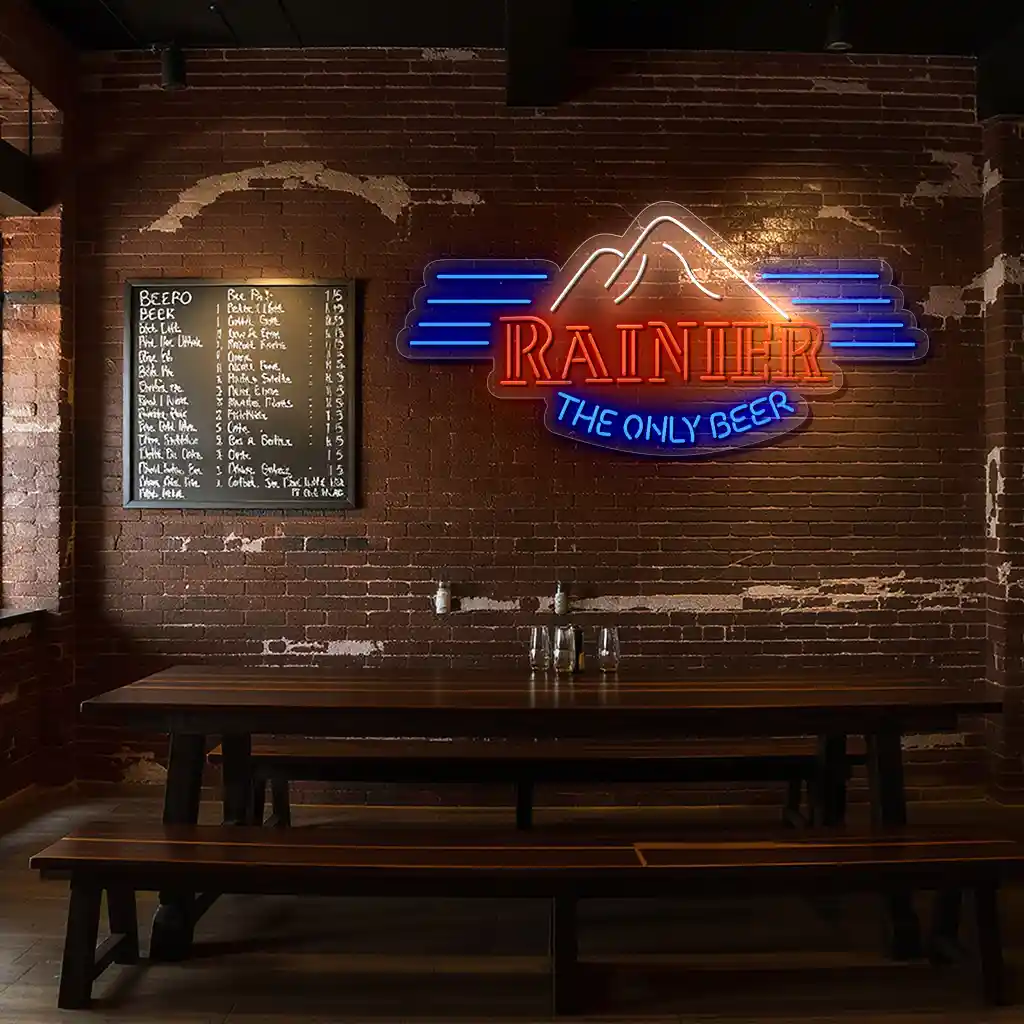 vintage neon beer sign with mountain design for bars 4 vintage neon beer sign with mountain design for bars 4