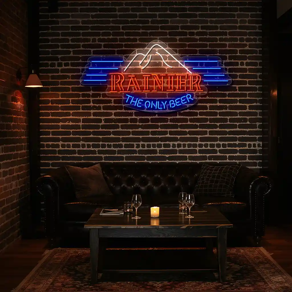 vintage neon beer sign with mountain design for bars 5 vintage neon beer sign with mountain design for bars 5