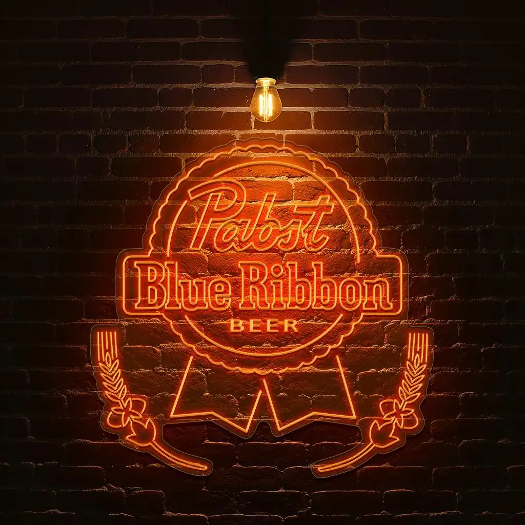 vintage neon pabst blue ribbon beer sign for home bar decor premium grade vintage neon pabst blue ribbon beer sign for home bar decor premium grade