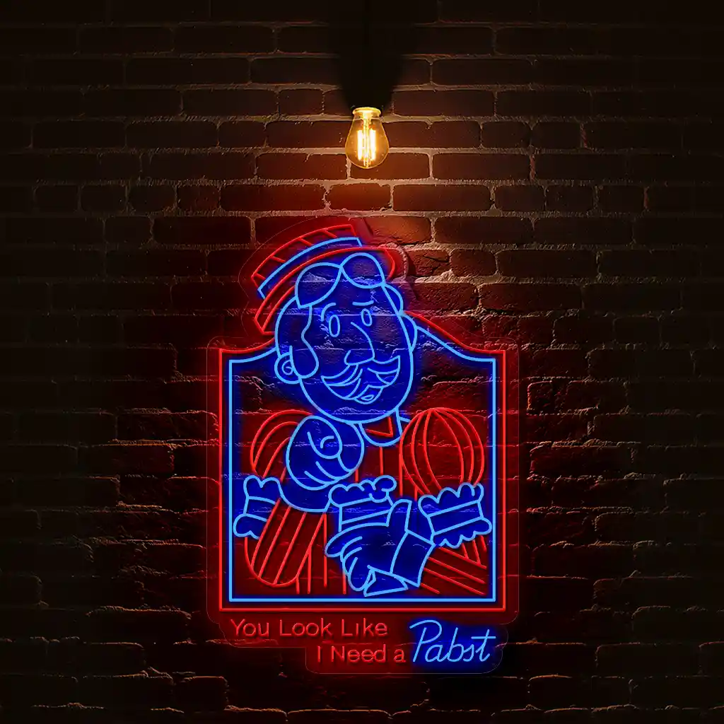 vintage neon sign you look like i need a pabst 1 vintage neon sign you look like i need a pabst 1