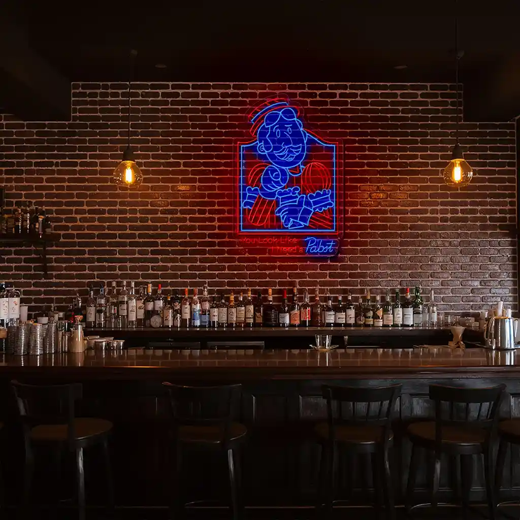 vintage neon sign you look like i need a pabst 2 vintage neon sign you look like i need a pabst 2