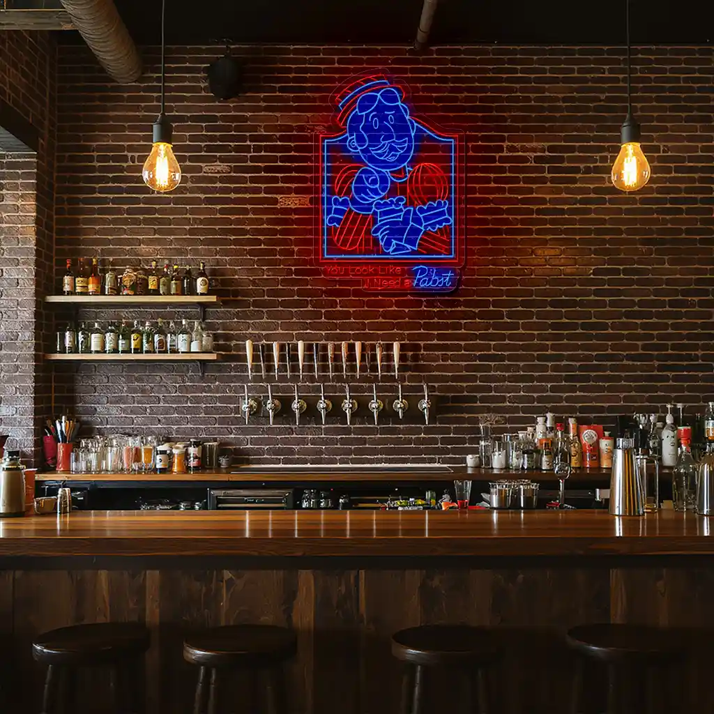 vintage neon sign you look like i need a pabst 3 vintage neon sign you look like i need a pabst 3